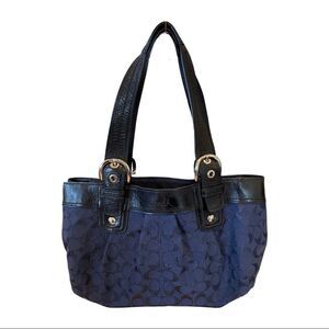 Vintage Coach Soho Pleated Signature Large Tote Purse